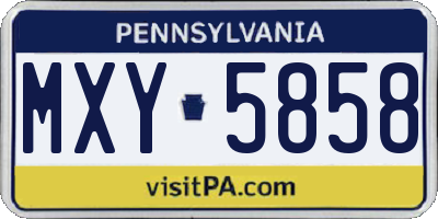 PA license plate MXY5858