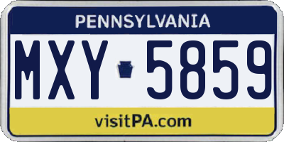 PA license plate MXY5859