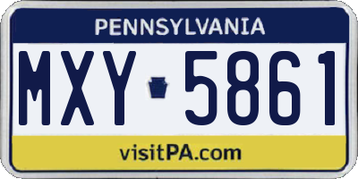 PA license plate MXY5861
