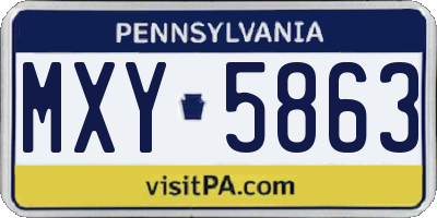 PA license plate MXY5863