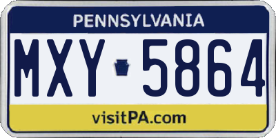 PA license plate MXY5864