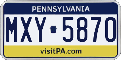 PA license plate MXY5870