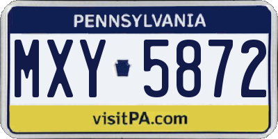 PA license plate MXY5872