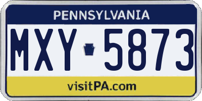 PA license plate MXY5873