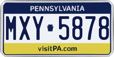 PA license plate MXY5878