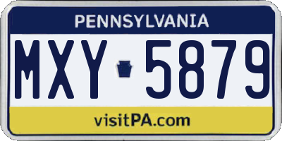 PA license plate MXY5879