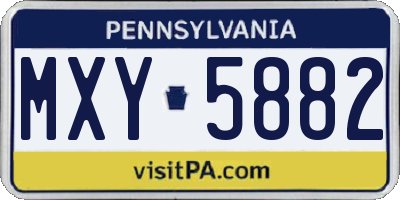 PA license plate MXY5882