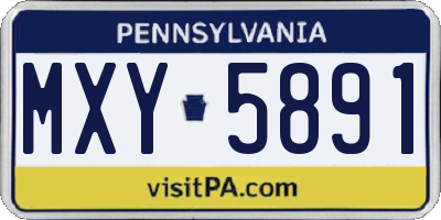 PA license plate MXY5891