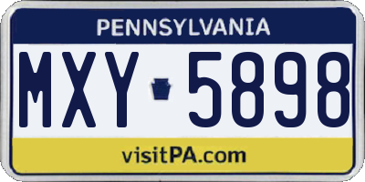 PA license plate MXY5898
