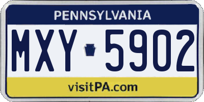 PA license plate MXY5902