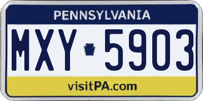 PA license plate MXY5903