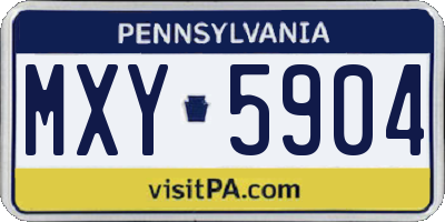 PA license plate MXY5904