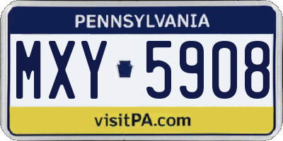 PA license plate MXY5908