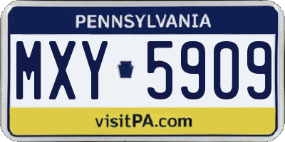PA license plate MXY5909