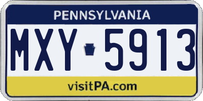PA license plate MXY5913