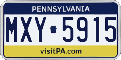 PA license plate MXY5915