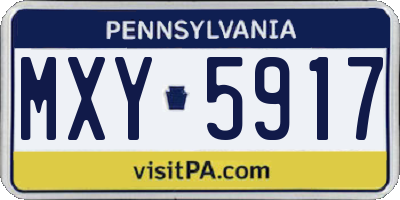 PA license plate MXY5917