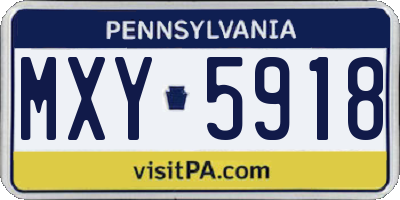PA license plate MXY5918
