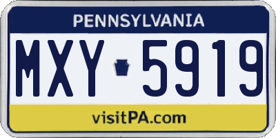 PA license plate MXY5919