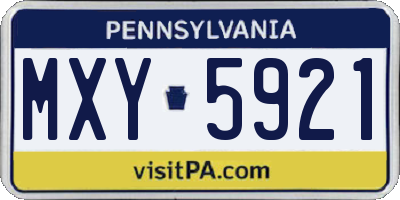 PA license plate MXY5921