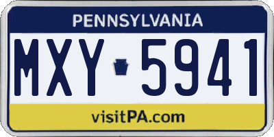 PA license plate MXY5941