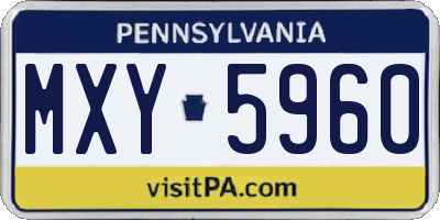 PA license plate MXY5960