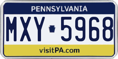 PA license plate MXY5968
