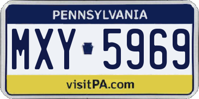 PA license plate MXY5969