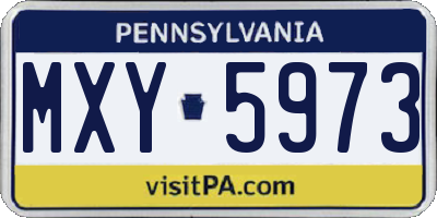PA license plate MXY5973