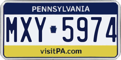PA license plate MXY5974