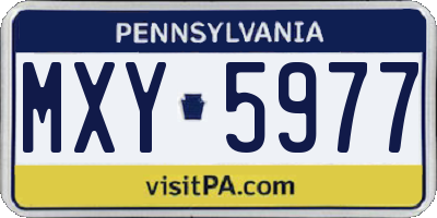 PA license plate MXY5977
