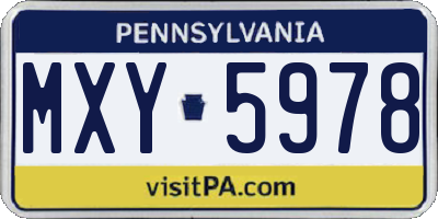 PA license plate MXY5978