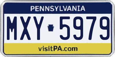 PA license plate MXY5979