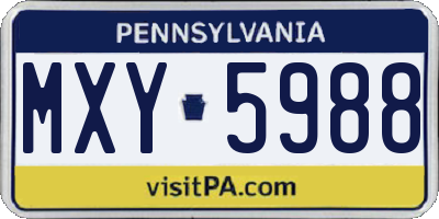 PA license plate MXY5988