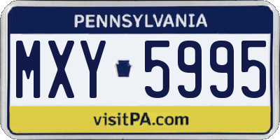 PA license plate MXY5995