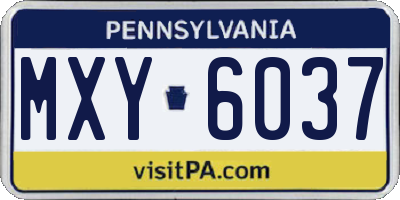 PA license plate MXY6037