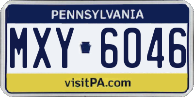 PA license plate MXY6046