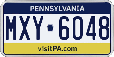 PA license plate MXY6048