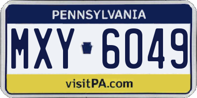 PA license plate MXY6049