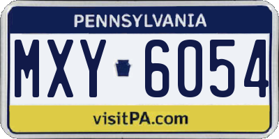 PA license plate MXY6054