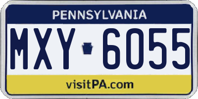 PA license plate MXY6055