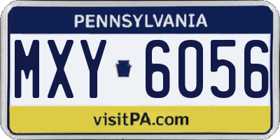 PA license plate MXY6056