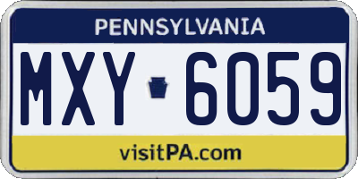PA license plate MXY6059