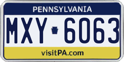 PA license plate MXY6063