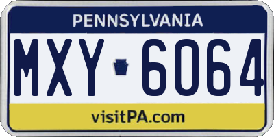 PA license plate MXY6064