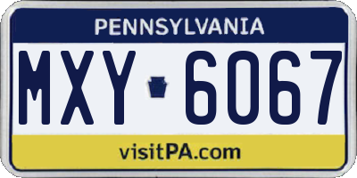 PA license plate MXY6067