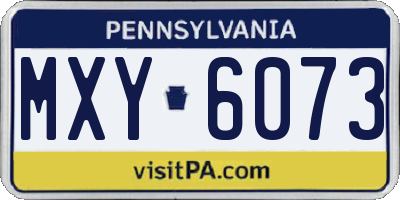 PA license plate MXY6073