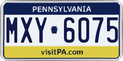 PA license plate MXY6075