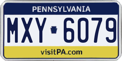 PA license plate MXY6079