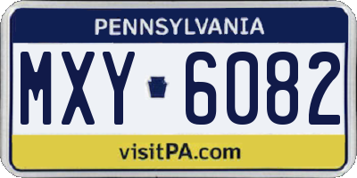 PA license plate MXY6082